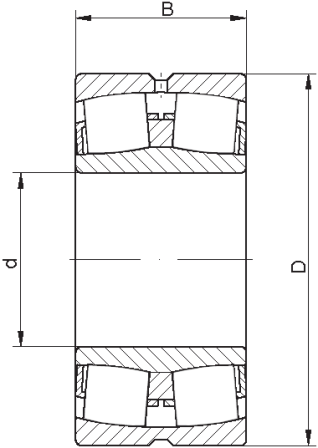 Чертеж двухрядного роликового сферического подшипника