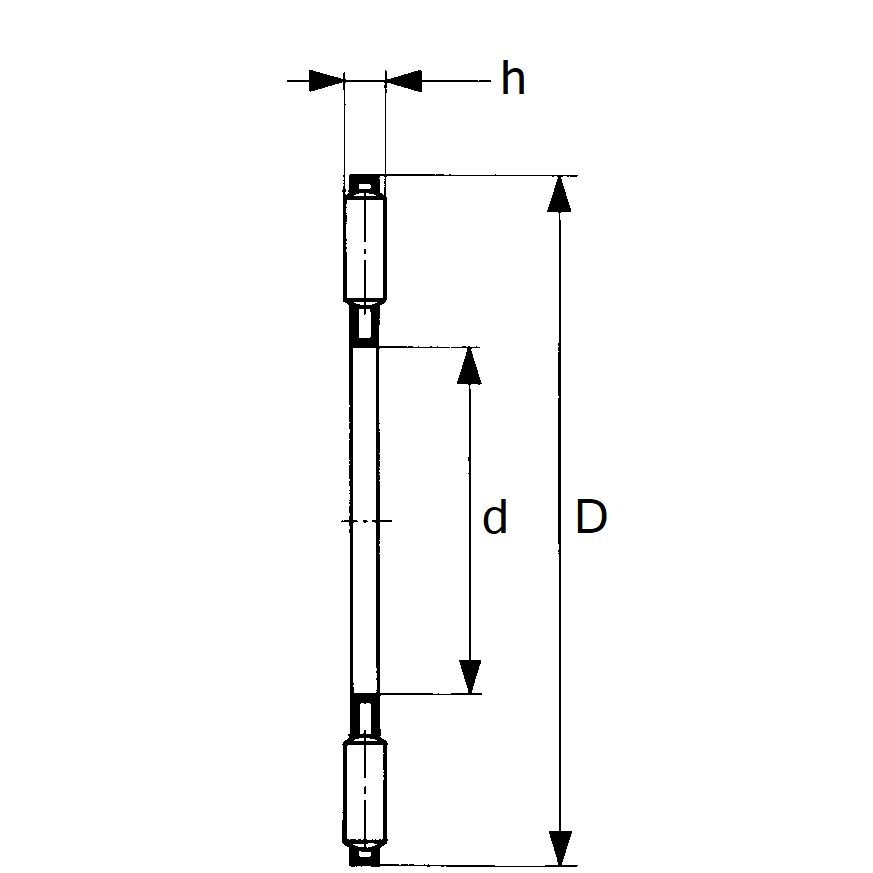 Чертеж упорного однорядного игольчатого подшипника