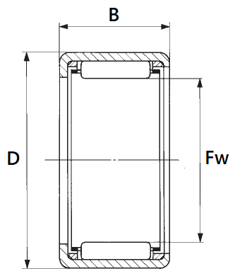 Чертеж игольчатого подшипника серии HK