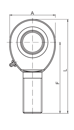 Чертеж шарнирного наконечника SA с наружной резьбой